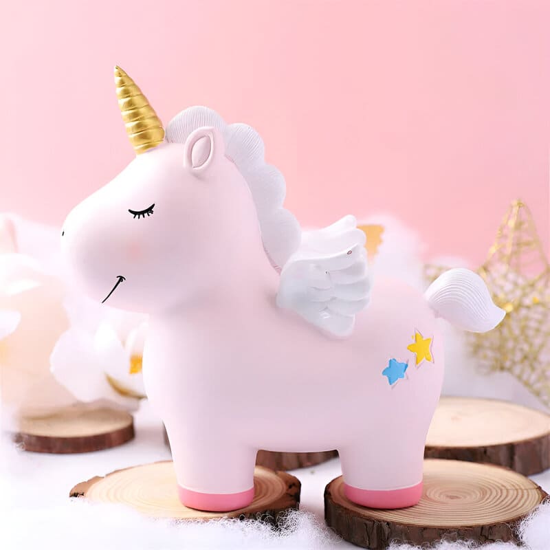 Tirelire Licorne Rose En Résine – Image 4