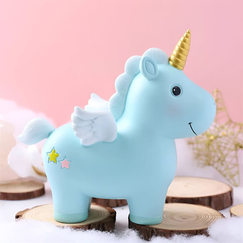 Tirelire Licorne Rose En Résine – Image 2