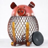 cochon tirelire métal