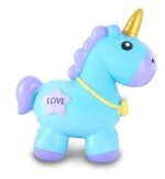 tirelire petite licorne bleue