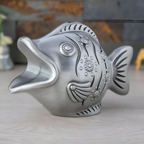 tirelire poisson métal