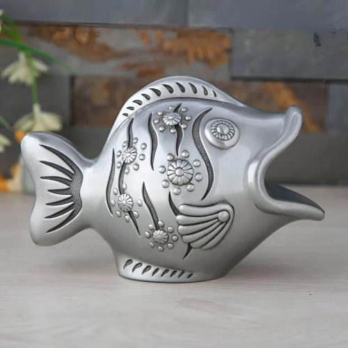 poisson métallique tirelire