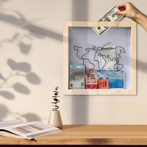 Tirelire Économie Voyage blanc